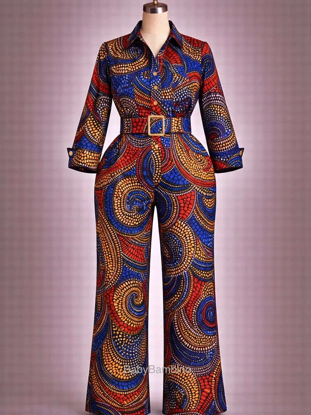 Combinaison Wax Pantalon Large wax sur mesure – modèle 14 | PriStyle Douala