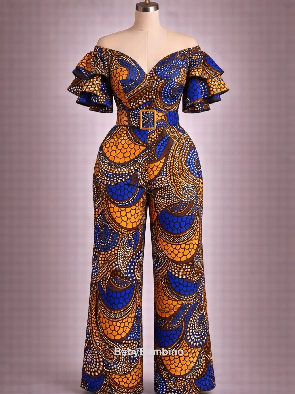 Combinaison Wax Pantalon Large wax sur mesure – modèle 17 | PriStyle Douala