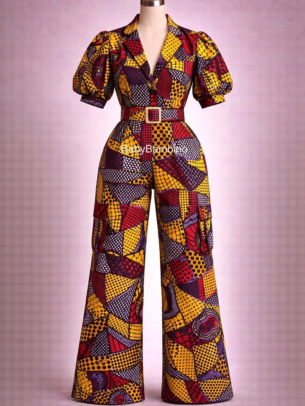 Combinaison Wax Pantalon Large wax sur mesure – modèle 6 | PriStyle Douala