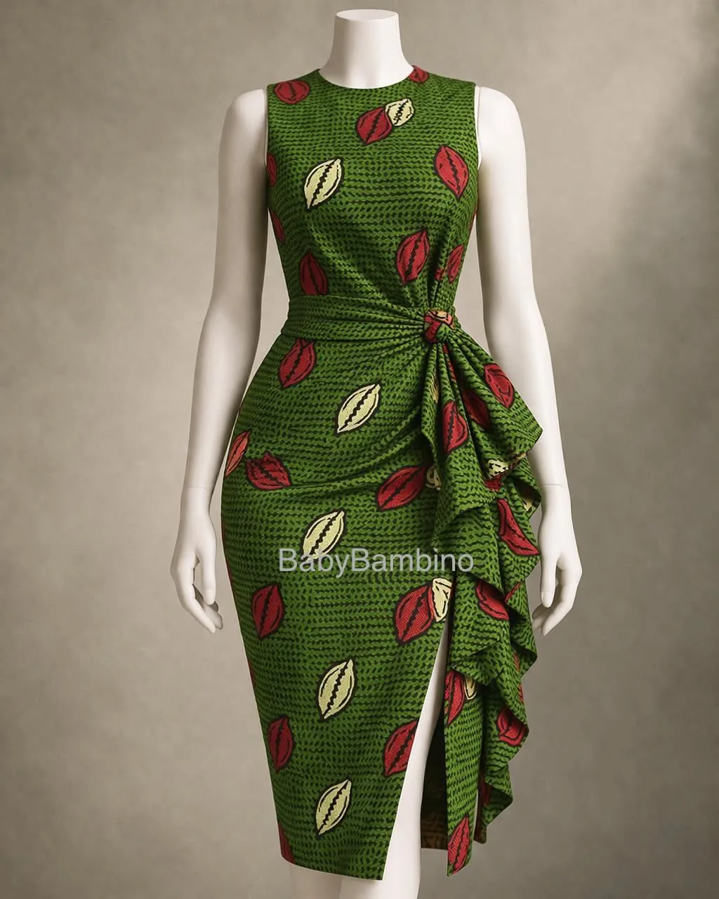 Robe Wax Midi Moulante wax sur mesure – modèle 2 | PriStyle Douala