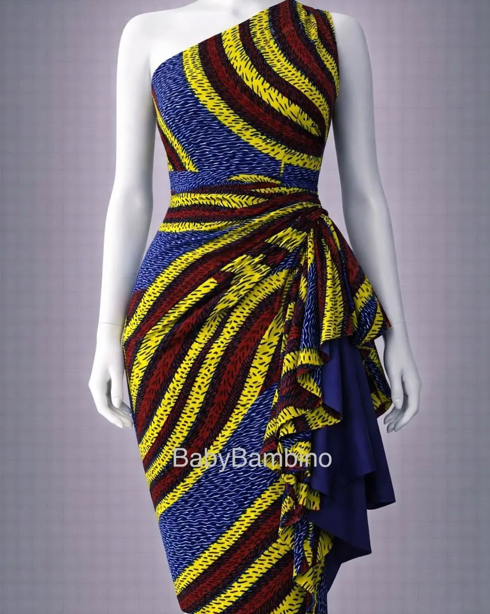 Robe Wax Midi Moulante wax sur mesure – modèle 7 | PriStyle Douala