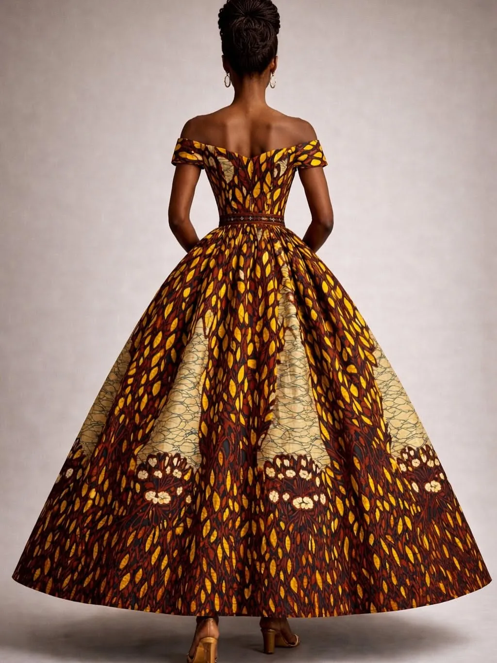 Robes Longues Wax Princesse wax sur mesure – modèle 6 | PriStyle Douala