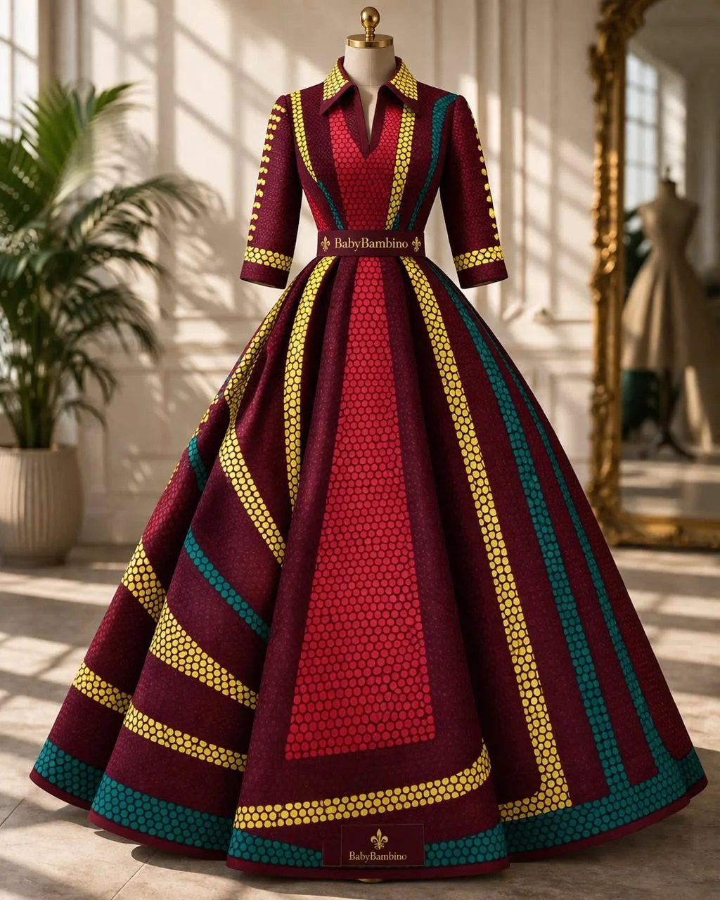 Robes Longues Wax Princesse wax sur mesure – modèle 18 | PriStyle Douala